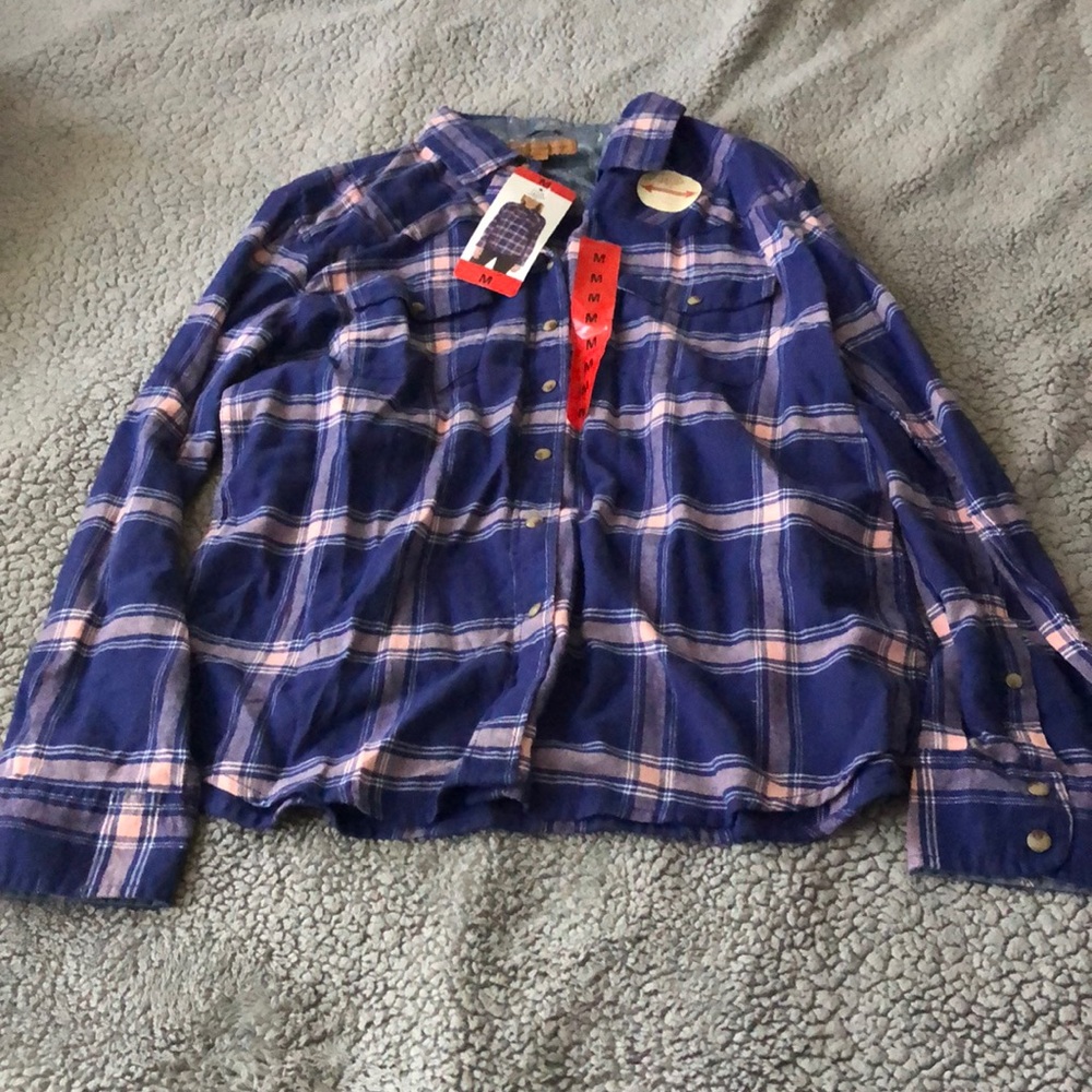 Blue and pink flannel